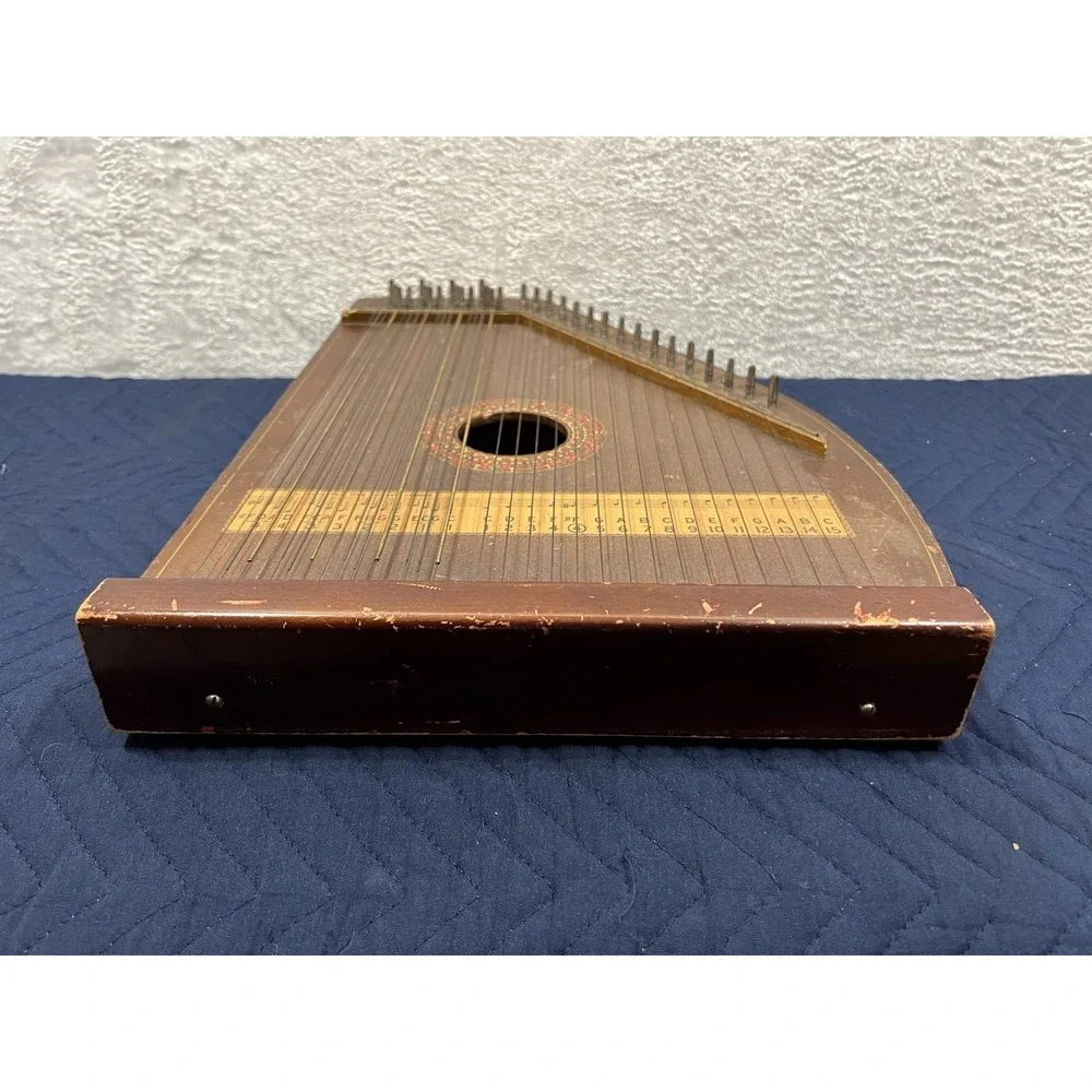 Antique Hawaiian Mandolin Harp Zither Vintage String Instrument Germany